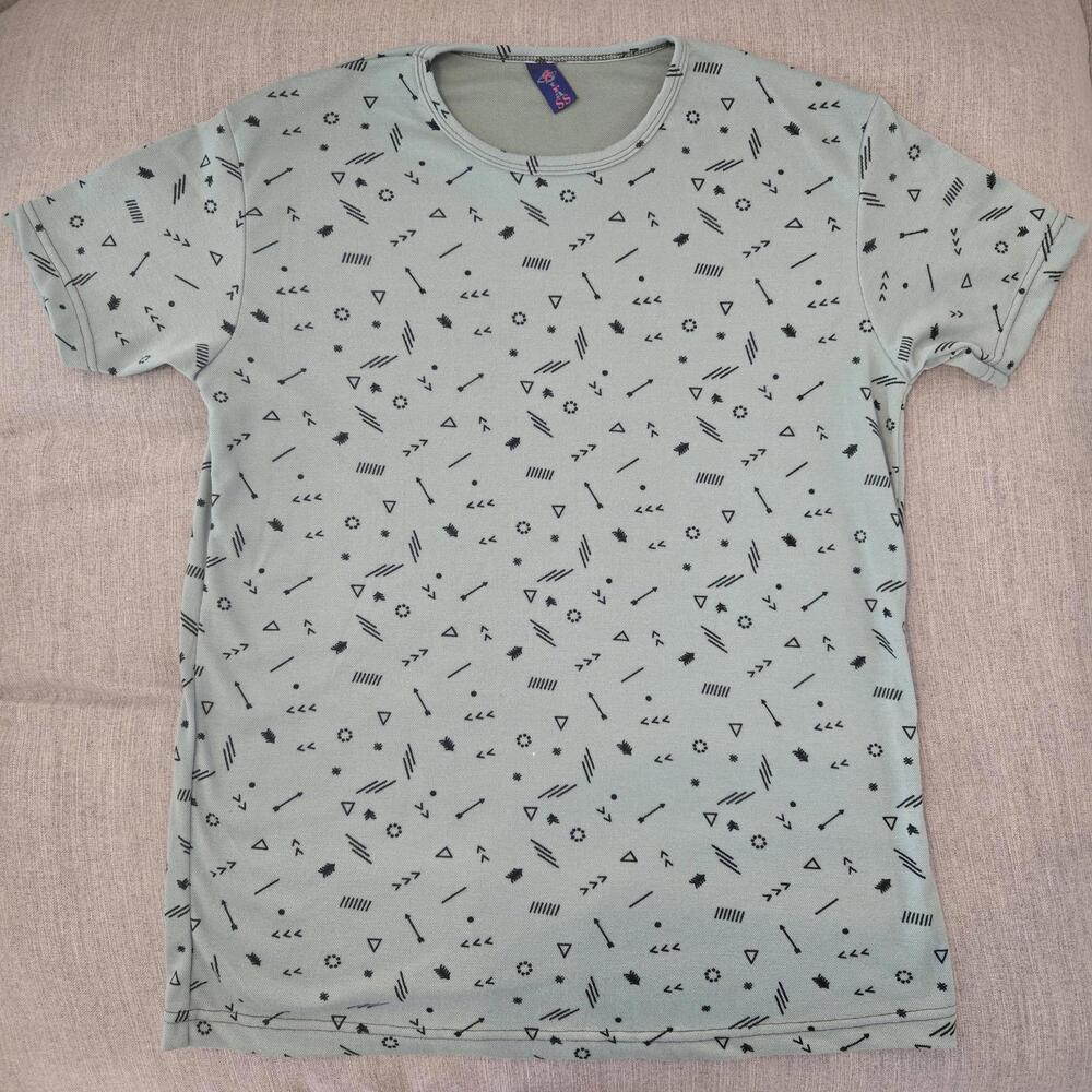 Vintage STRASS Graphic Shirt Arrows & Shape Design - Made In Egypt - Men's Large